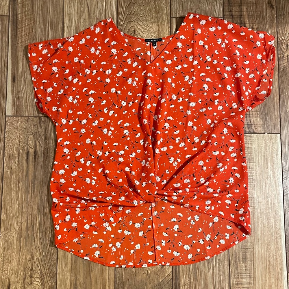 West Kei Allura Knot Orange Blouse